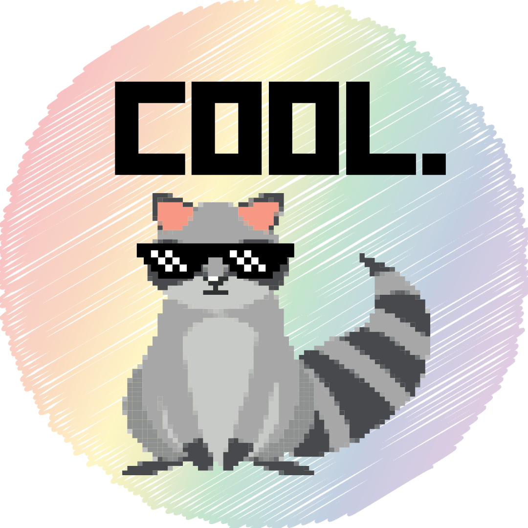 "COOL" Raccoon Sticker