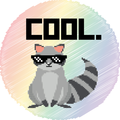 "COOL" Raccoon Sticker