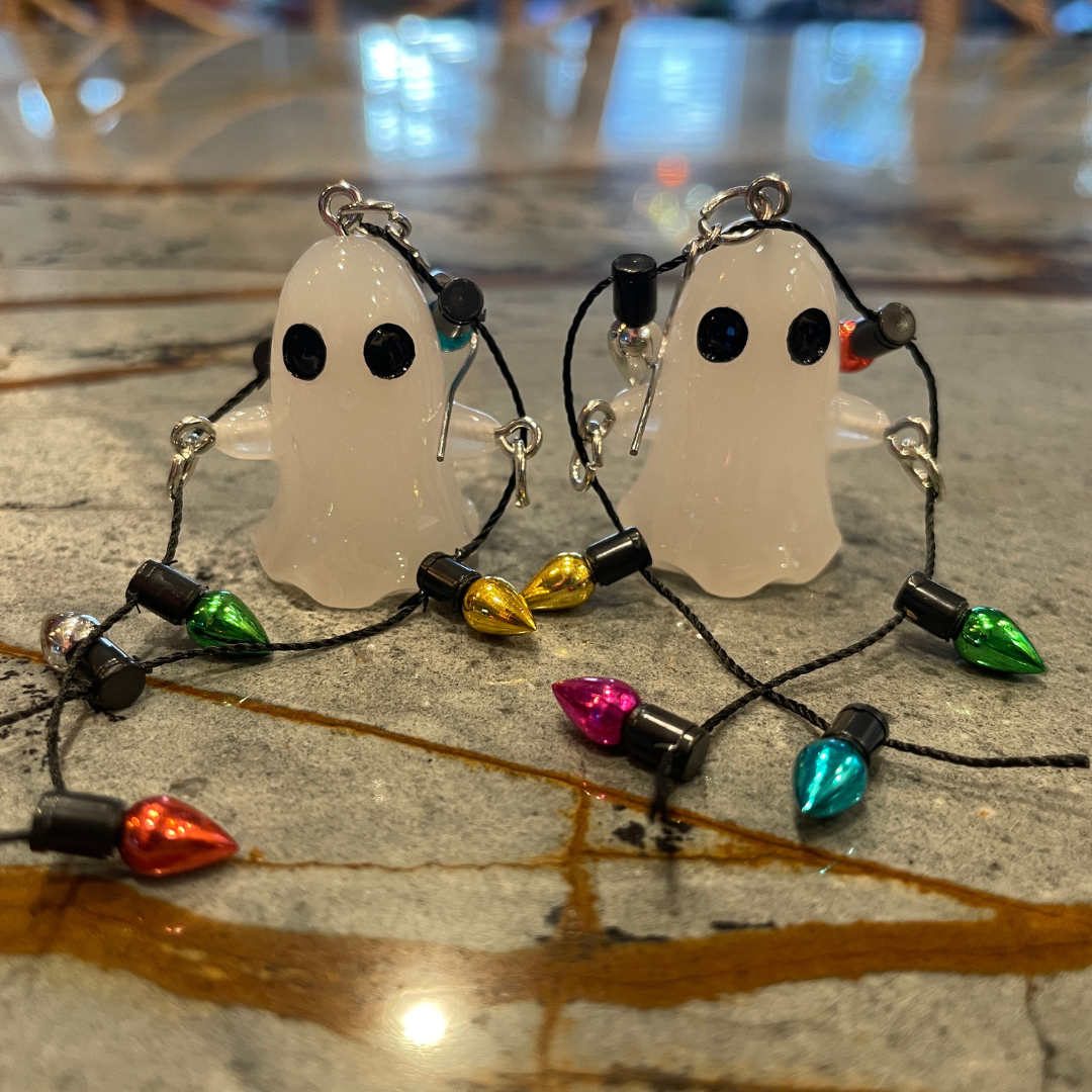 Holiday Light Glow in the Dark Ghost Earrings