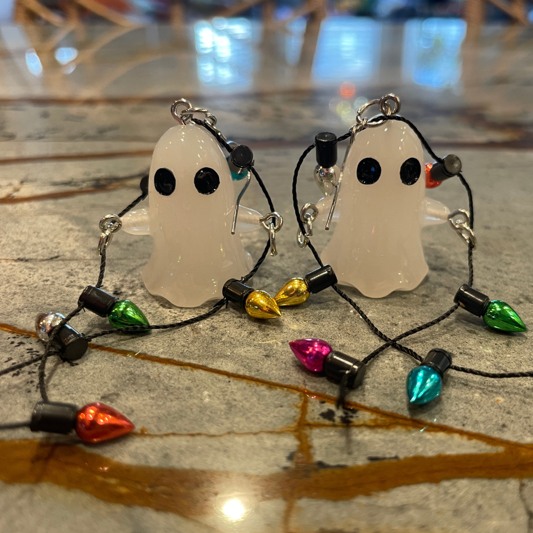 Holiday Light Glow in the Dark Ghost Earrings