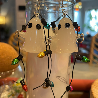 Holiday Light Glow in the Dark Ghost Earrings