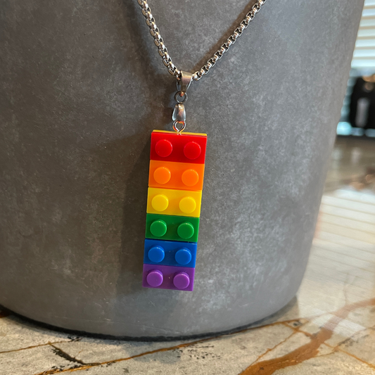 Rainbow Lego Necklace