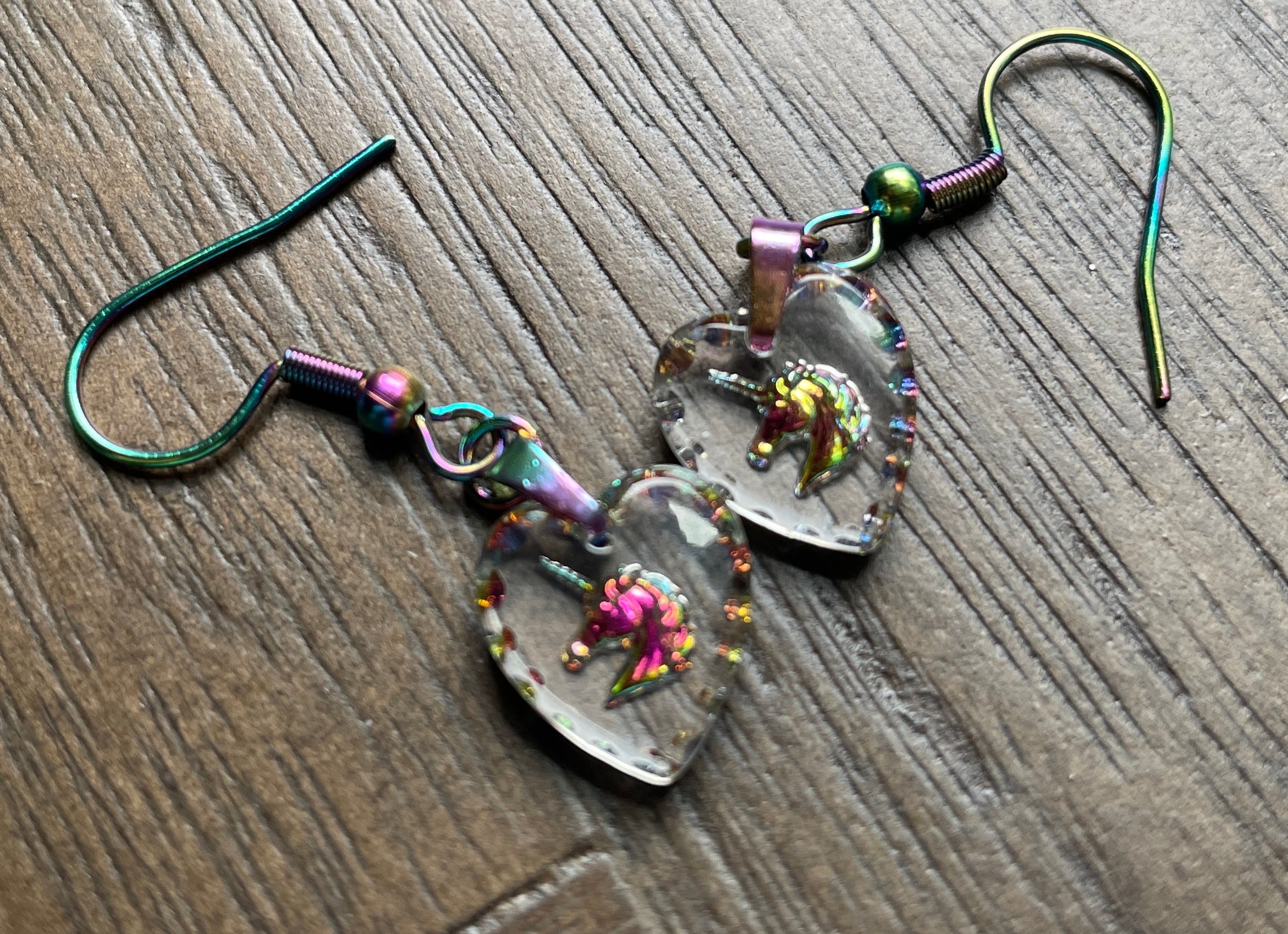 Glass hot sale heart earrings